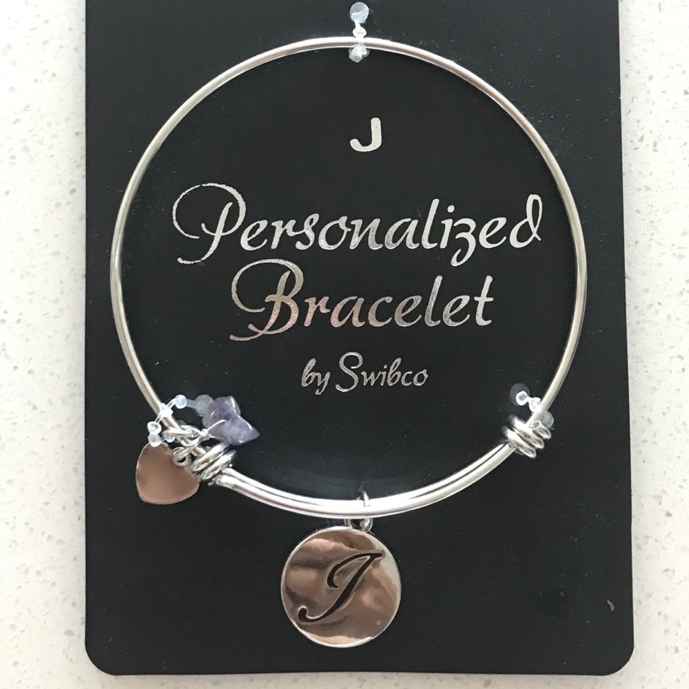 Monogram Initial Silver Bracelet